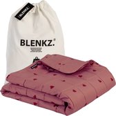 BLENKZ - Couverture lestée 5kg - 140x200 - Hartjes Rose Rouge - couverture lestée 1 personne - Kids - Adolescents, jeunes adultes - couverture lestée - couvertures lestées