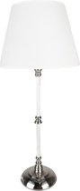 Tafellamp Ø 18x44 cm Wit Zilverkleurig Ijzer Textiel Bureaulamp