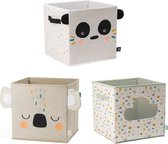 Eurekakids Boîte de Rangement - Set de 3 x Boîte de Rangement - Panda, Koala , Nuage - Boîtes de rangement Jouets pour Enfants - 31 x 31 cm