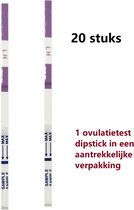 Ovulatietest 20 stuks Dipstick -voor kinderwens-25 mIU/ml-betrouwbare cyclus- en vruchtbaarheidsbewaking