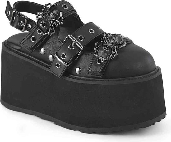 DemoniaCult - DAMNED-27 Plateau Sandaal - US 11 - 41 Shoes - Zwart