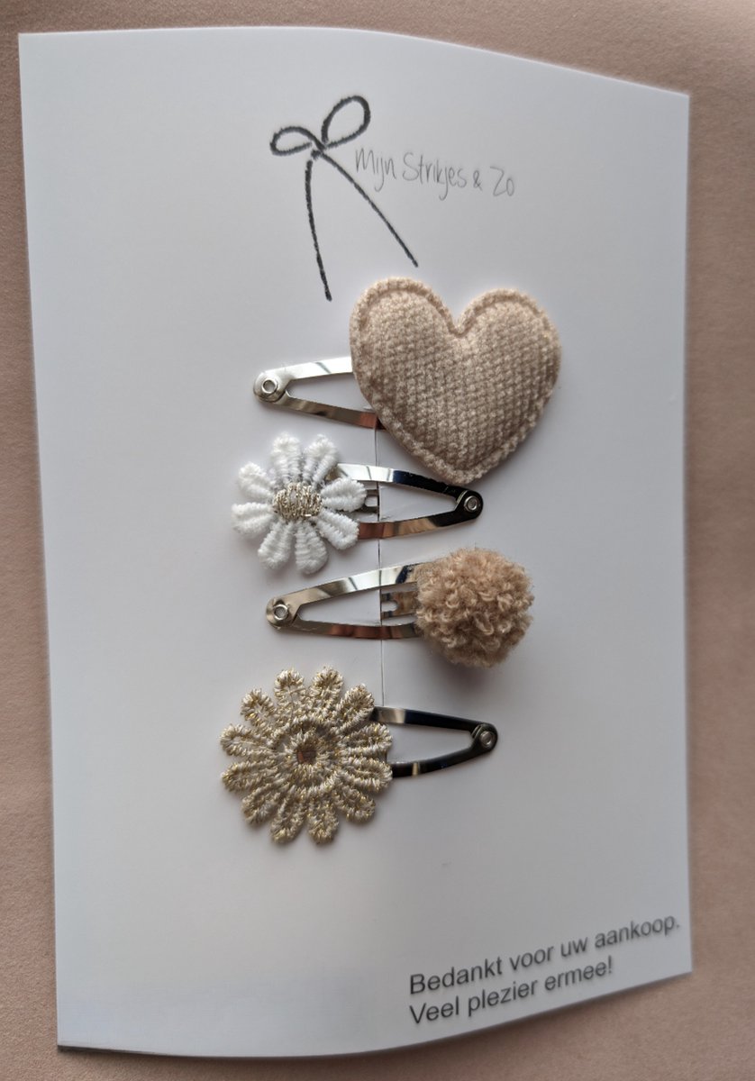 Setje neutraal clipjes set 3 cm baby haaraccessoires