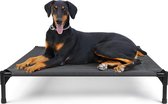 Bastix - Hondenbed, outdoor, grote honden, verhoogd hondenbed, hondenligstoel, voor buiten in de tuin en binnen, huisdierligstoel, camping, 103,5 x 75 x 18 cm, grijs
