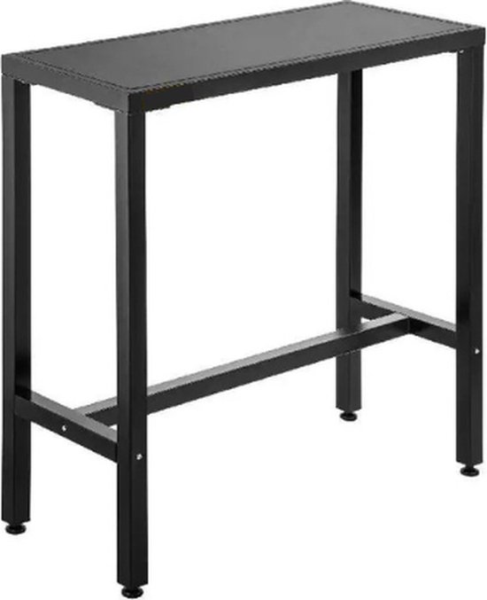 Multis - Bartafel - Hoge Tafel - Voor Keuken & Bar - Bartafels - Tafels - MDF Tafelblad & Metalen Frame - 117x51x81cm - Zwart