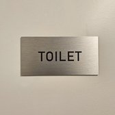 Plaque de porte "Toilettes" | 20 x 10 cm | Aluminium brossé | Épaisseur: 3 mm | Guider | Réception | L'accueil | Entraine toi | Sanitaires | toilettes | Un bâtiment public | WC | Les toilettes | 1 pièce