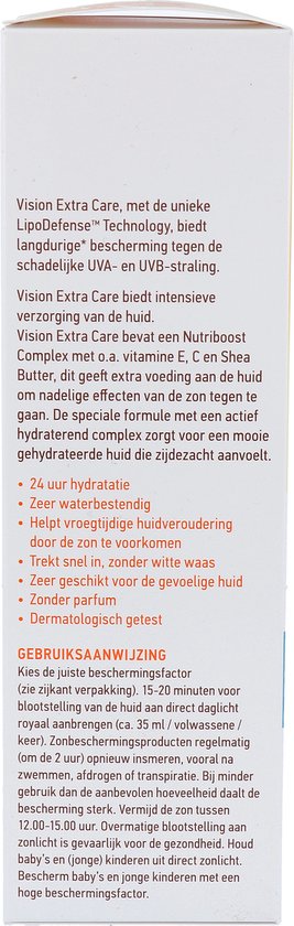 Vision Extra Care SPF 50 - Zonnebrand - Factor 50 - 180 ml
