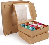 Paquet de 12 boîtes à pâtisserie en papier Kraft brun-boîtes d'emballage jetables pour biscuits, cupcakes, desserts, tartes et cadeaux