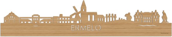 Skyline Ermelo Bamboe hout - 120 cm - Woondecoratie - Wanddecoratie - Meer steden beschikbaar - Woonkamer idee - City Art - Steden kunst - Cadeau voor hem - Cadeau voor haar - Jubileum - Trouwerij - WoodWideCities