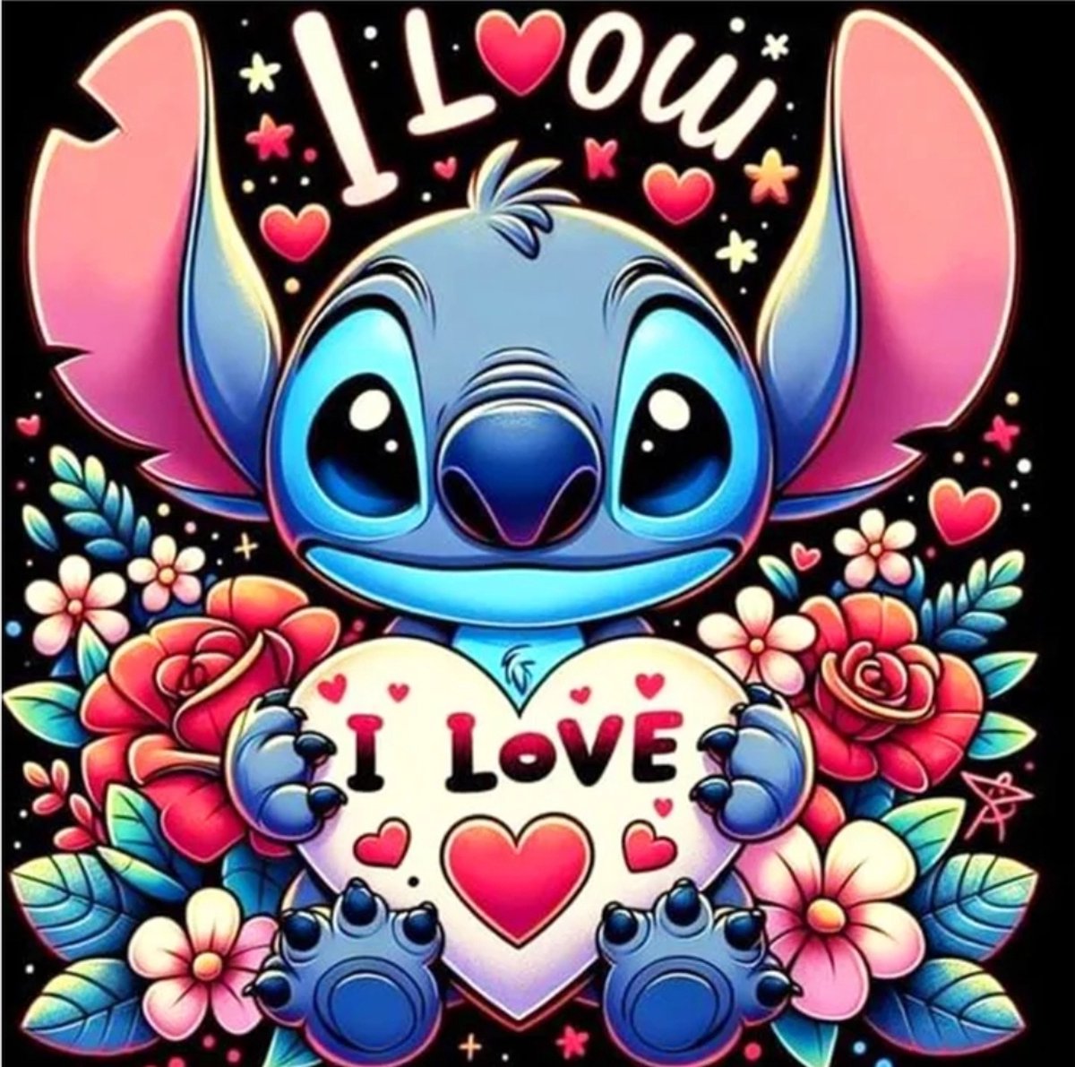 Diamond painting Disney Stitch 50x50 vierkante steentjes
