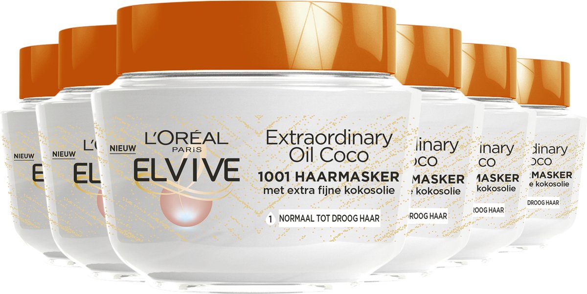 L'Oréal Paris Elvive Extraordinary Oil Haarmasker - 6 x 300 ml - Voordeelverpakking