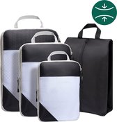 Coopley - Cubes d'emballage - Valise Organizer Set - Cubes d'emballage Compression - Cubes d'emballage Backpack - Organisateur de Vêtements - 4 pièces - Zwart