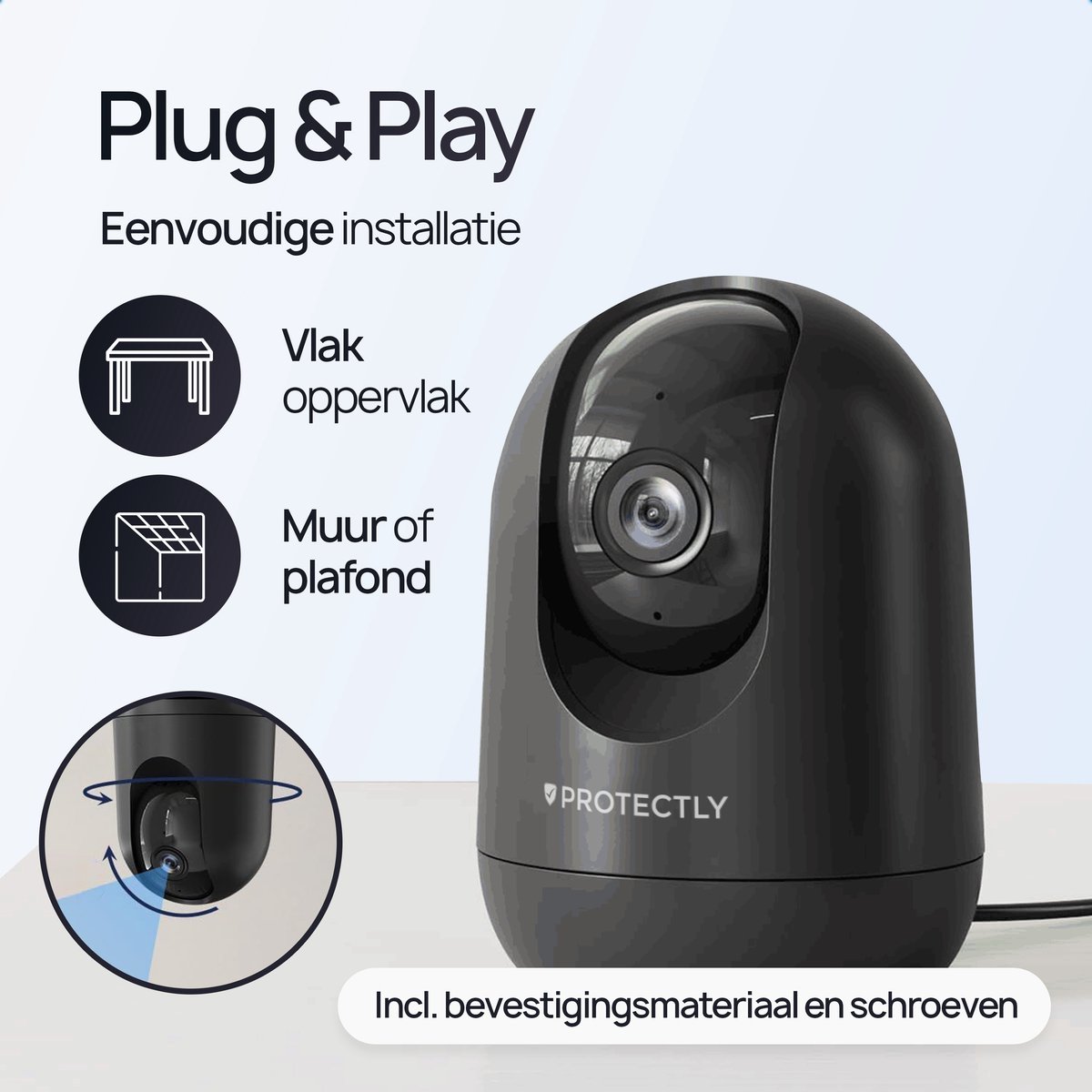 SANNCE 5MP WiFi Überwachungskamera, 16x Digitaler Zoom, 360