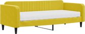 vidaXL - Slaapbank - met - matras - 90x200 - cm - fluweel - geel