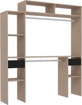 Concept-U - Uitbreidbare houten kleedkamer met 2 kasten, 4 planken en 2 laden ELYSEE