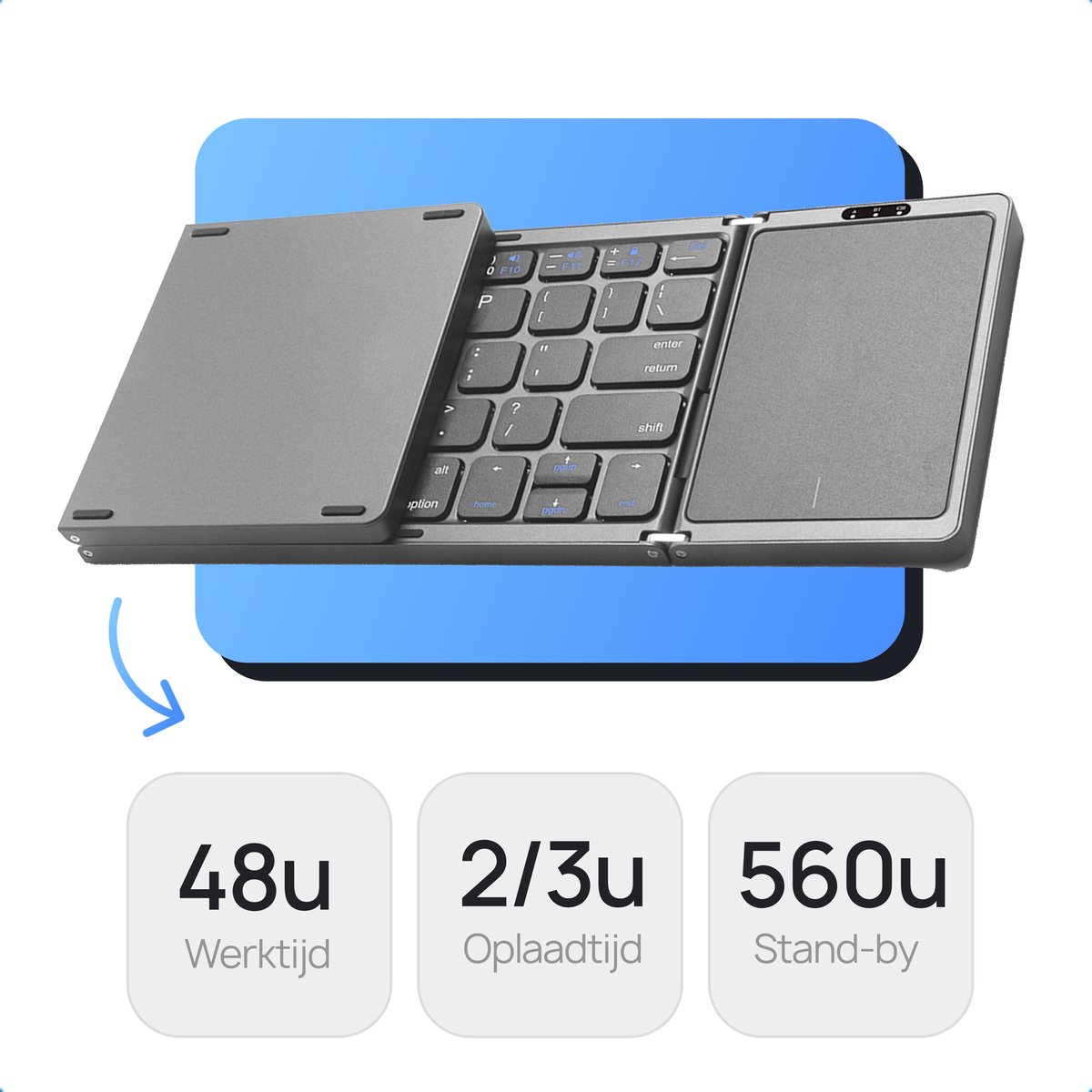 HP K&G Opvouwbaar Toetsenbord - Groot Touchpad thumbnail 4