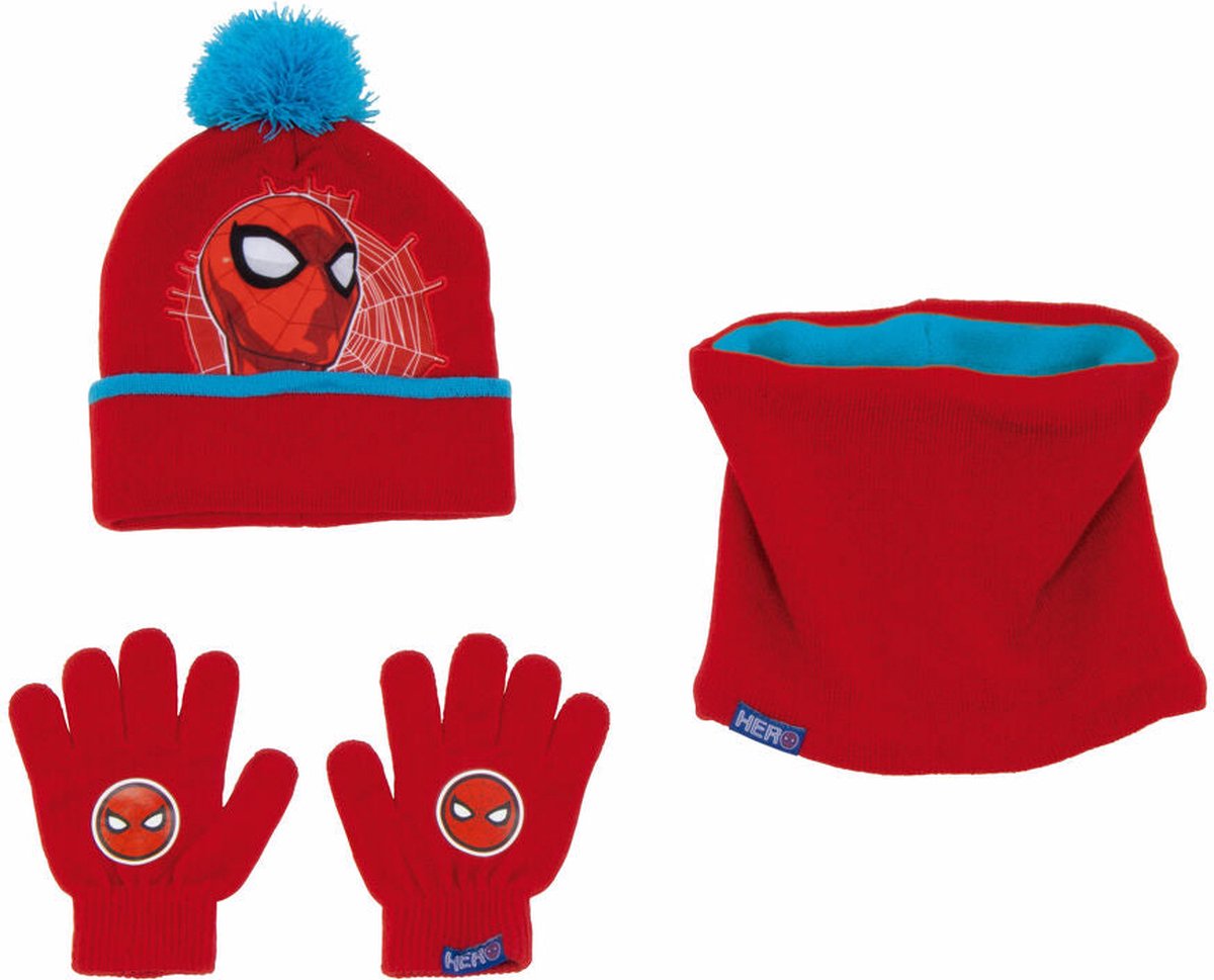 Muts, Handschoenen en Nekwarmer Spider-Man Great power Blauw Rood