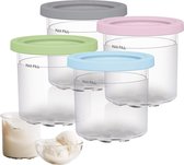 Coupes à glace 4 pièces - Pots de conservation pour congélateur - Sans BPA - Pots de conservation des aliments - Pots de conservation - Passent au lave-vaisselle