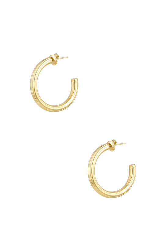 Vergulde oorbellen met ovale facet Onyx en uitgesneden Onyx | Goud
