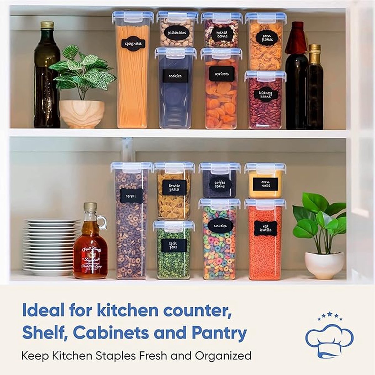 Voorraadpotten - food storage container / Luchtdichte Potten 14pcs