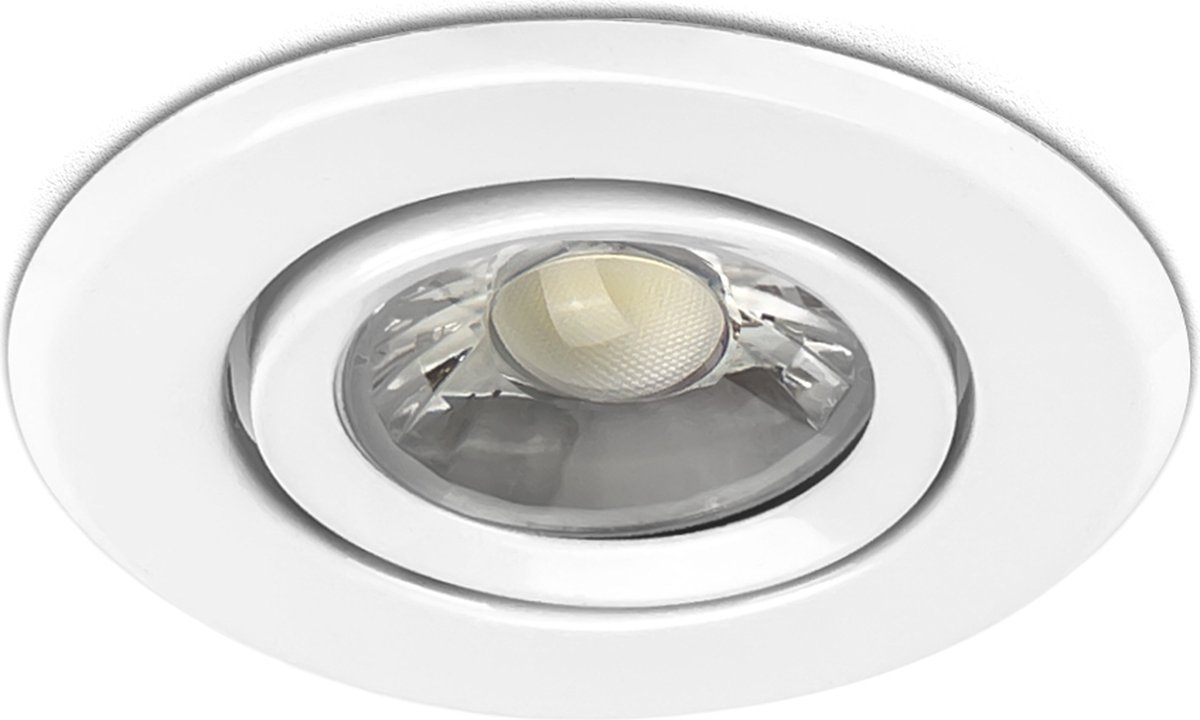 2x Inbouw GU10 LED Spot Armatuur - Wit - Kantelbaar - Zaagmaat Ø75 mm - Aluminium - IP20 - Eenvoudige montage - Incl. GU10 Fitting