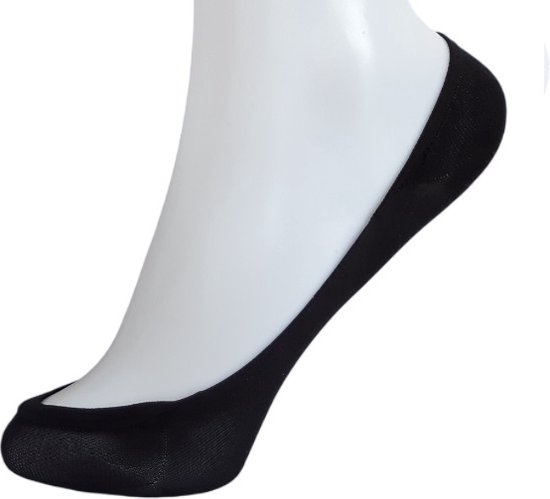 2 pack Breitex dames ballerina sokjes met siliconen antislip, zwart maat 39-42