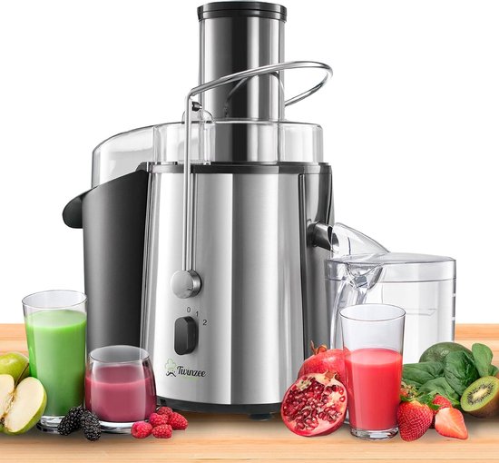 Krachtige (850 W) Groente- en Fruitjuicer met 2 Snelheden - Centrifugale Juicer Machine voor Sinaasappels en Citrusvruchten - Brede Opening (75 mm) - Antislip Basis