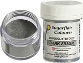 Sugarflair Eetbare Glanspoeder - Dark Silver - 10g - Voedingskleurstof