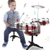QProductz Kit de batterie pour Enfants – Kit de batterie Kinder avec 5 Percussions – Kit de batterie éducatif de haute qualité – 23 x 19 x 23