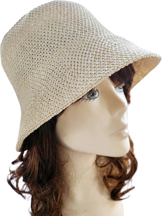 Mooie hoed Dames BEIGE - Zonnehoed UV bestendig HOED (UPF50+) - Gehaakte , licht - Verstelbaar - Vouwbaar - One size Verstelbaar 56-60 cm|Fietsen| Strand| Vakantie| Varen | Zeilen| Paardensport| Wandelen