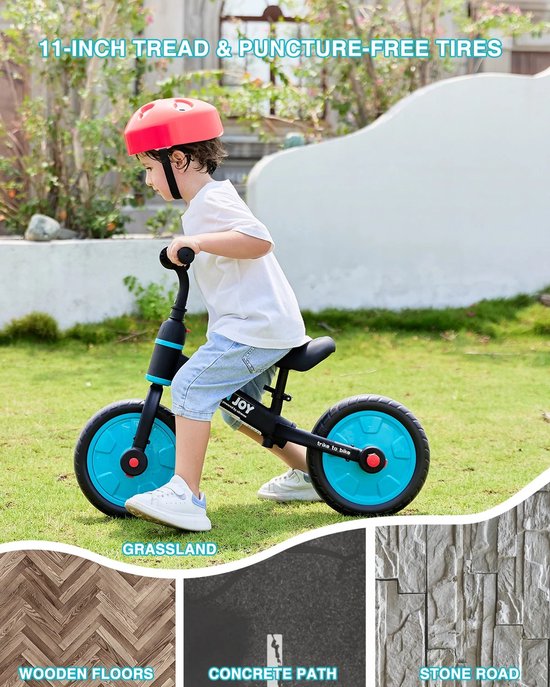 YMA Draisienne 4 en 1 Velo Enfant 2 a 5 ans 80 a 115 cm Vert Wit Roues et. bol
