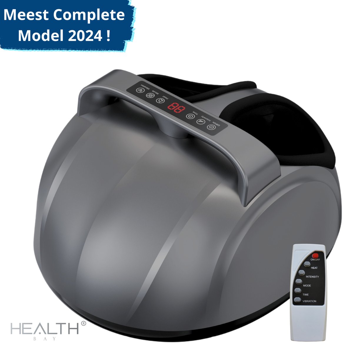 Health Bay Voetmassage Apparaat 360º Voetmassage apparaat met luchtcompressie en Shiatsu massage Tril functie en warmte functie Voor Verbeterde Bloedcirculatie Met draaghendel en afstandsbediening