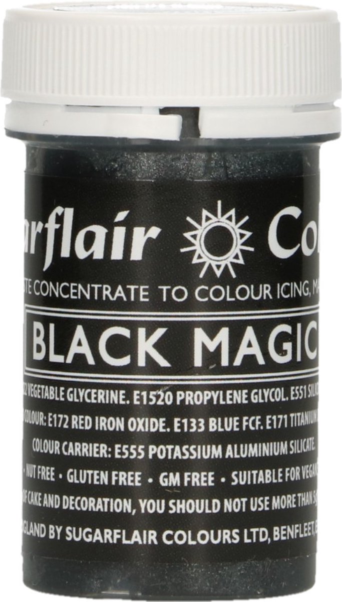 Sugarflair Paste Colour Satin Voedingskleurstof - Satijn Zwart - 25g