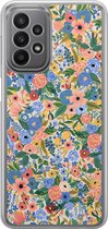 Casimoda® hoesje - Geschikt voor Samsung Galaxy A23 - Blue Gardens - 2-in-1 case - Schokbestendig - Bloemen - Verhoogde randen - Blauw, Transparant