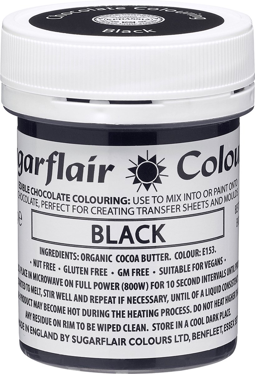 Sugarflair Chocolate Colour - Zwart - 35g - Chocolade Kleurstof - Voedingskleurstof