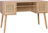 Bol.com sweeek - Cannage bureau en decor hout met 2 deuren 1 open vak kompas poten aanbieding