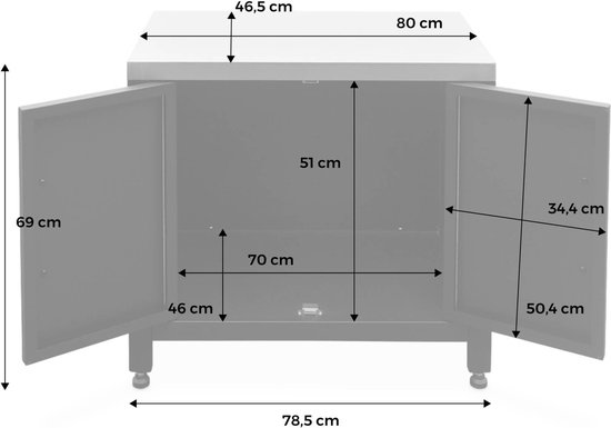 sweeek - Module stalen buitenkeuken l80 - grimaud — afbeelding 4