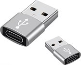 LuTech® Universele USB-A naar USB-C Adapter - Converter - 480 Mbps Data Snelheid - Opladen Tot 2.4 Ampère - Zilver