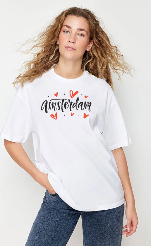 Casual Meisjes - oversize t-shirts - Street Kleding - jonge vrouwen Streetwear - HEREN - DAMES - uniseks Dameskleding - Trendy Modern 100% Katoenen - S