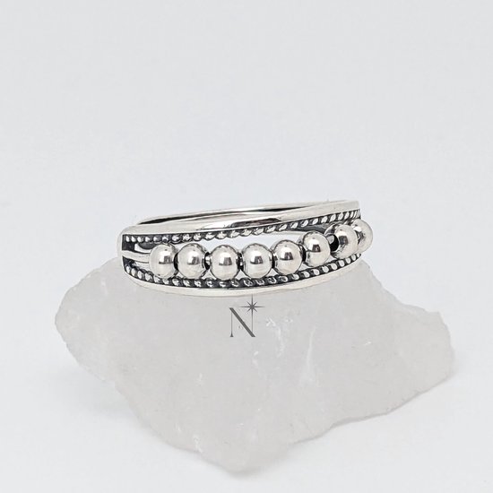 Luminora S925 Pendulum Ring - Fidget Ring Zilver 925 - Anxiety Ring - Stress Ring - Anti Stress Ring - Spinner Ring - Spinning Ring - Draai Ring - Ring Zilver Dames - Zilveren Ring - Wellness Sieraden
