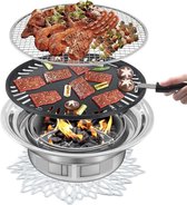 Charcoal Barbecue Grill Portable BBQ Grill Korean BBQ Grill Stainless Steel Camping Grill Stove Carbon Barbecue Grill Tabletop Smoker Grill for Outdoor,Indoor and Picnic