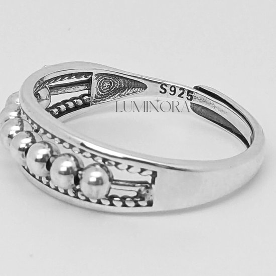 Luminora S925 Pendulum Ring - Fidget Ring Zilver 925 - Anxiety Ring - Stress Ring - Anti Stress Ring - Spinner Ring - Spinning Ring - Draai Ring - Ring Zilver Dames - Zilveren Ring - Wellness Sieraden - Luminora Wellness Juwelier