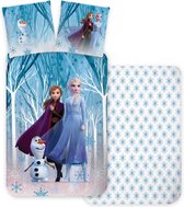 Disney Frozen des Neiges Housse de Couette Blauw – 140 x 200 Cm – Katoen – 70 x 90 Cm - Beddengoed Elsa et Anna