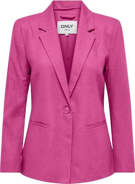 Only Blazer Onlola-caro L/s Linen Bl Blazer CC 15279507 Framboise Rose Femme Taille - 38