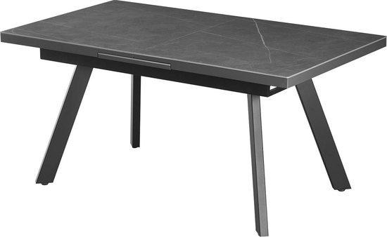 Belfurn - Table de salle à manger extensible Armani 160/200 x90 cm en céramique grise