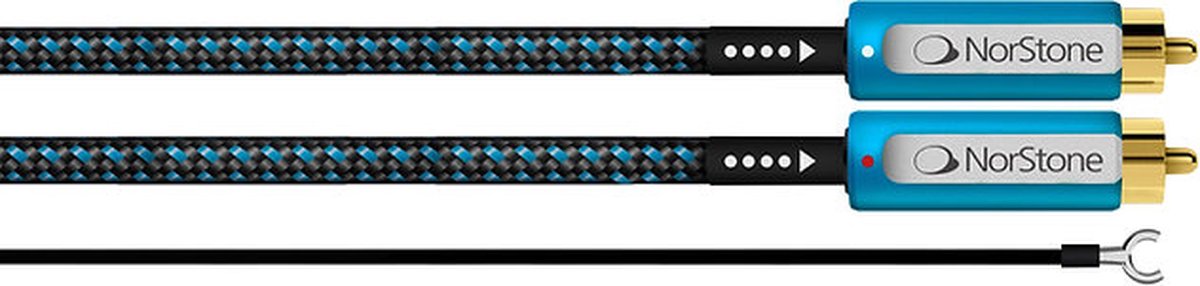 NorStone | Skye Phono-kabel | RCA Interlink | OFC met 1% zilver + vergulde connectoren | stereoset 0,6 meter