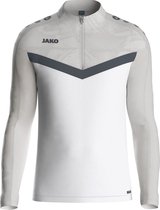 Jako Iconic Ziptop Kinderen - Wit / Zachtgrijs | Maat: 164