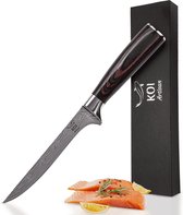 Couteau de chef KOI Artisan® - Couteau à fileter - Désosser le poisson et la viande Lame de 15 cm - Couteau de cuisine professionnel - Acier inoxydable japonais à haute teneur en carbone - Résistant aux taches et à la corrosion