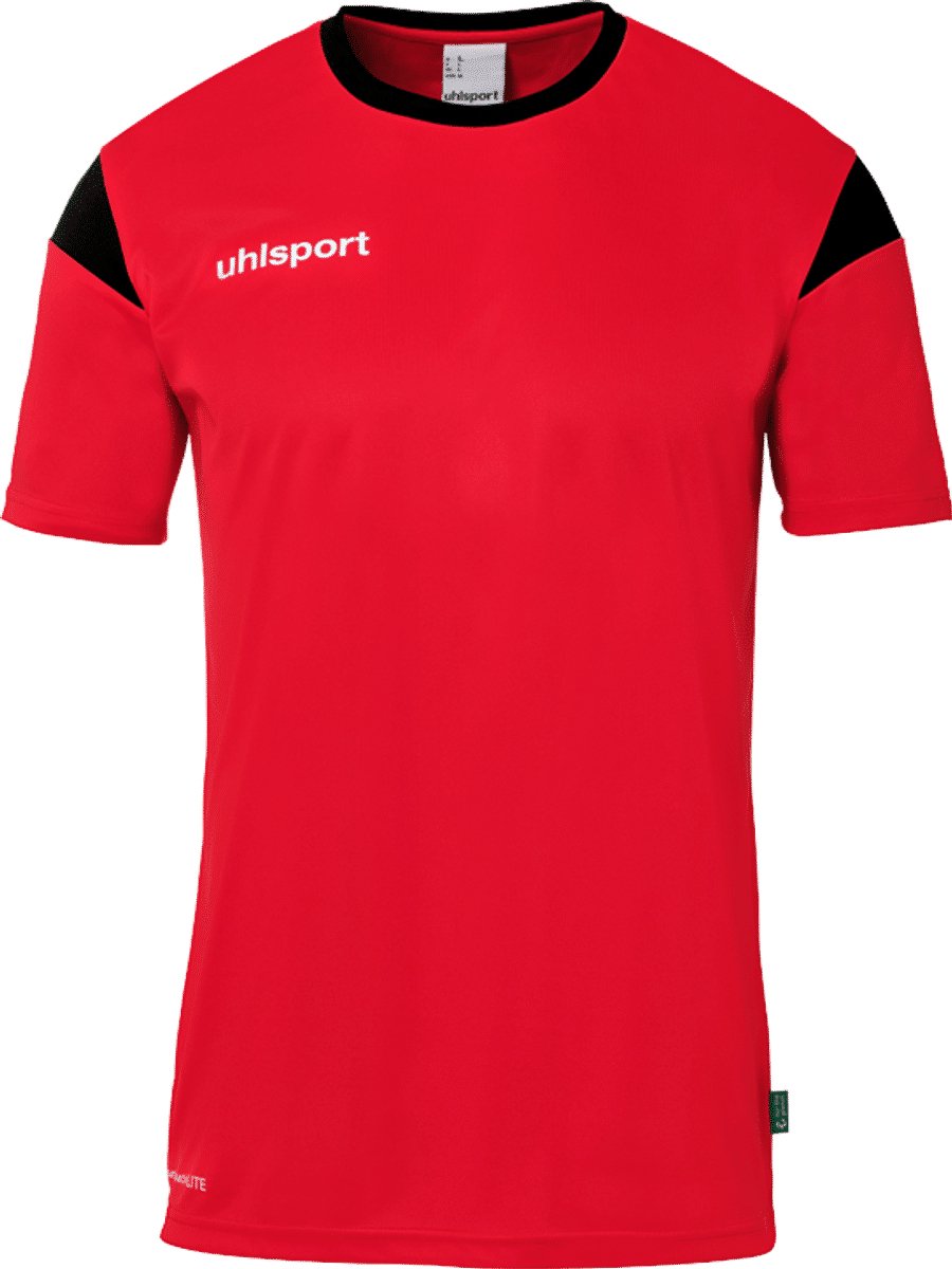 Uhlsport Squad 27 Shirt Korte Mouw Kinderen - Rood / Zwart | Maat: 140