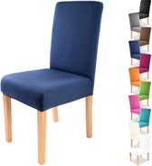Gräfenstayn® Charles Stretch-stoelhoes, ronde en hoekige rugleuningen, bi-elastische pasvorm met zegel van Öko-Tex-standaard 100: ‘getest en betrouwbaar’ (blauw)