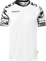 Uhlsport Goal 25 Shirt Korte Mouw Kinderen - Wit / Zwart | Maat: 140